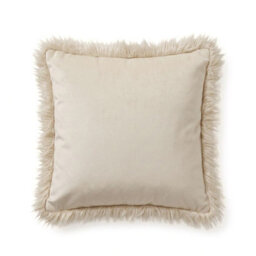 Homescapes Cream Faux Mongolian Fur Cushion, 40 X 40Cm - thumbnail 2