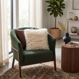 Homescapes Cream Faux Mongolian Fur Cushion, 40 X 40Cm - thumbnail 5