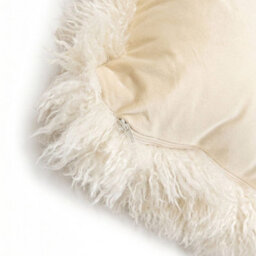Homescapes Cream Faux Mongolian Fur Cushion, 40 X 40Cm - thumbnail 4