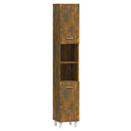 Walplus Bathroom Cabinet Smoked Oak 30X30X179 Cm Engineered Wood - thumbnail 2
