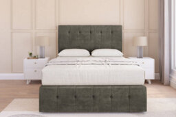 "Sloomy Cambridge Pewter Dumfries Divan Bed 2 Drawers Left Side-26"" Strutted Headboard 12"" Footboard 6' Super King" - thumbnail 1