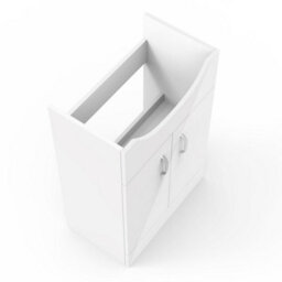 AVER-GROWTH Freestanding Bathroom Vanity Unit Gloss White Flat Pack Bathroom Cabinets Only 645(W)X315X(D)X781(H)mm With 2 Doors - thumbnail 4
