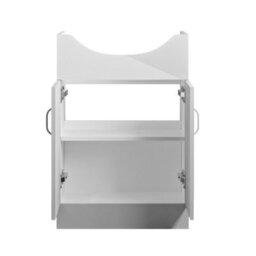 AVER-GROWTH Freestanding Bathroom Vanity Unit Gloss White Flat Pack Bathroom Cabinets Only 645(W)X315X(D)X781(H)mm With 2 Doors - thumbnail 3