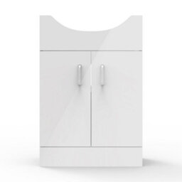 AVER-GROWTH Freestanding Bathroom Vanity Unit Gloss White Flat Pack Bathroom Cabinets Only 645(W)X315X(D)X781(H)mm With 2 Doors - thumbnail 2