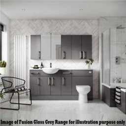 Hudson Reed 1105mm Anthracite Gloss Freestanding Vanity Unit With Basin & Wc Combination - thumbnail 4