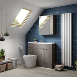 Hudson Reed 1105mm Anthracite Gloss Freestanding Vanity Unit With Basin & Wc Combination - thumbnail 3