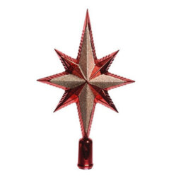 Decoris Red & Gold Tree Topper Star Decoration - thumbnail 1