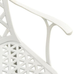 Berkfield 5 Piece Bistro Set Cast Aluminium White - thumbnail 8