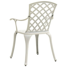 Berkfield 5 Piece Bistro Set Cast Aluminium White - thumbnail 7