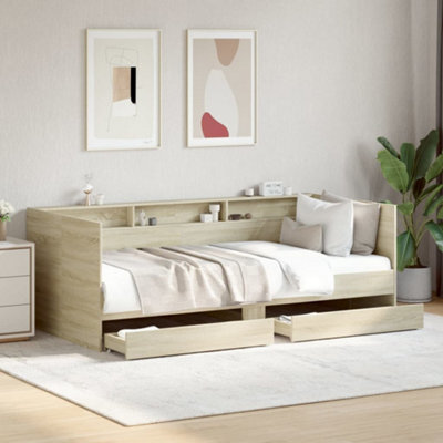 Berkfield Daybed With Drawers Without Mattress Sonoma Oak 75X190 Cm Small Single - image 1