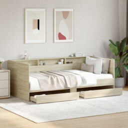 Berkfield Daybed With Drawers Without Mattress Sonoma Oak 75X190 Cm Small Single - thumbnail 1