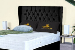 UKBEDFURNITURE Bronte Plush Black End Opening Divan Ottoman Bed With 54 Inch Headboard - thumbnail 3