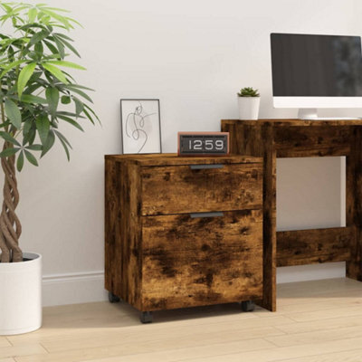 Walplus Mobile File Cabinet With Wheels Smoked Oak 45X38X54 Cm Engineered Wood - image 1