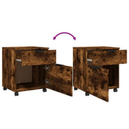 Walplus Mobile File Cabinet With Wheels Smoked Oak 45X38X54 Cm Engineered Wood - thumbnail 6