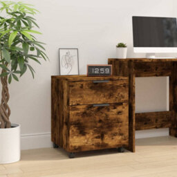 Walplus Mobile File Cabinet With Wheels Smoked Oak 45X38X54 Cm Engineered Wood - thumbnail 1