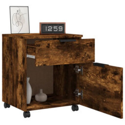 Walplus Mobile File Cabinet With Wheels Smoked Oak 45X38X54 Cm Engineered Wood - thumbnail 8