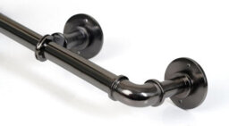 Lister Cartwright 25mm Black Nickle Industrial Pipe Eyelet Fixed Curtain Pole Heavy Duty Metal Curtain Rod(120 Cm) - thumbnail 3