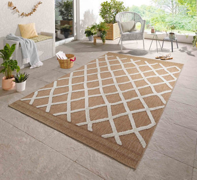 Harper Aztec Pattern Water Resistant Indoor Area Rugs Cream 160X230 Cm - image 1