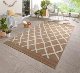 Harper Aztec Pattern Water Resistant Indoor Area Rugs Cream 160X230 Cm - thumbnail 1