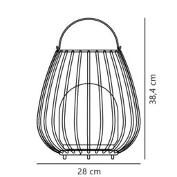Nordlux Jim Outdoor Metal Lantern Battery 3-Level Dimming Black, Led - thumbnail 6