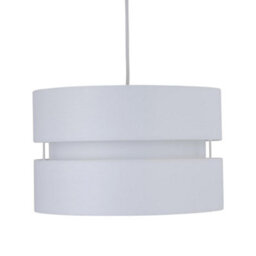 First Choice Lighting White Layered Easy Fit Drum Lamp Shade - thumbnail 2