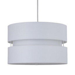 First Choice Lighting White Layered Easy Fit Drum Lamp Shade - thumbnail 1