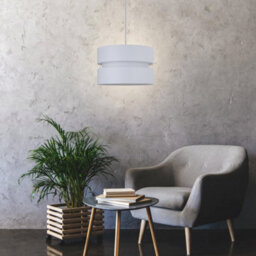 First Choice Lighting White Layered Easy Fit Drum Lamp Shade - thumbnail 4