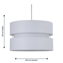 First Choice Lighting White Layered Easy Fit Drum Lamp Shade - thumbnail 5