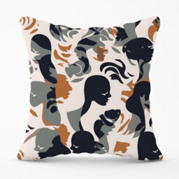 Warren Reed Designer Abstract Grey Brown Silhouette Outdoor Cushion 45Cm X 45Cm - thumbnail 1