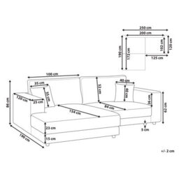 Beliani Corner Sofa 3 Seater Lofoten Fabric Off-White Right Hand - thumbnail 3