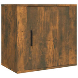 Berkfield Wall-Mounted Bedside Cabinet Smoked Oak 50X30X47 Cm - thumbnail 2