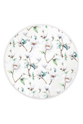 Mirroroutlet The Typis White Metal Edged Circular Garden Wall Mirror With White Flower Decals 80Cm Diameter - thumbnail 2