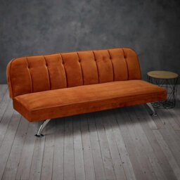 LPD Brighton Orange Click Clack Sofa Bed - Luxe Velvet With Effortless Day-To-Night Design - thumbnail 4
