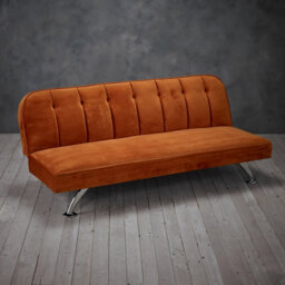 LPD Brighton Orange Click Clack Sofa Bed - Luxe Velvet With Effortless Day-To-Night Design - thumbnail 1