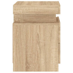 Berkfield Bedside Cabinet With Led Lights Sonoma Oak 35X39X55 Cm - thumbnail 9