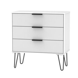 Osaka 3 Drawer Chest Of Drawers In Grey & White (Ready Assembled) - thumbnail 2