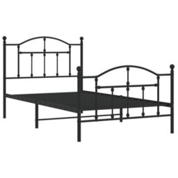 Berkfield Metal Bed Frame With Headboard And Footboard Black 100X190 Cm - thumbnail 4