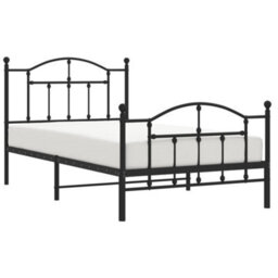 Berkfield Metal Bed Frame With Headboard And Footboard Black 100X190 Cm - thumbnail 3