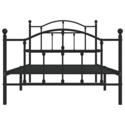 Berkfield Metal Bed Frame With Headboard And Footboard Black 100X190 Cm - thumbnail 5