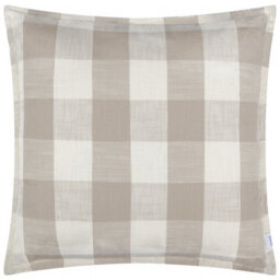 Yard Chesil Check 100% Cotton Natural Outdoor Cushion Cover - thumbnail 1