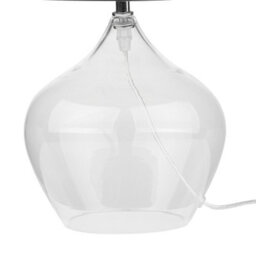 Wyld and Coco Lumicasa Table Lamp With Transparent Glass Base And Black Drum Shade, W30 X D30 X H45Cm - thumbnail 8