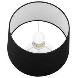 Wyld and Coco Lumicasa Table Lamp With Transparent Glass Base And Black Drum Shade, W30 X D30 X H45Cm - thumbnail 5