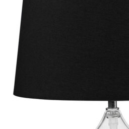 Wyld and Coco Lumicasa Table Lamp With Transparent Glass Base And Black Drum Shade, W30 X D30 X H45Cm - thumbnail 6