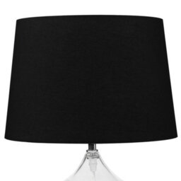 Wyld and Coco Lumicasa Table Lamp With Transparent Glass Base And Black Drum Shade, W30 X D30 X H45Cm - thumbnail 1