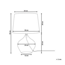 Wyld and Coco Lumicasa Table Lamp With Transparent Glass Base And Black Drum Shade, W30 X D30 X H45Cm - thumbnail 4