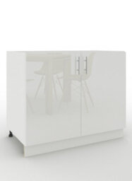 Jd Greta Adjustable Legs Kitchen Base Unit 1000mm Storage Cabinet With Door Shelf 100Cm - White Gloss - thumbnail 1