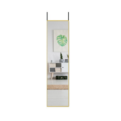 Living And Home Gold Rectangle Full Length Mirror Wall Mounted Or Over The Door Floor Mirror Framed Mirror 37 X 147 Cm - image 1