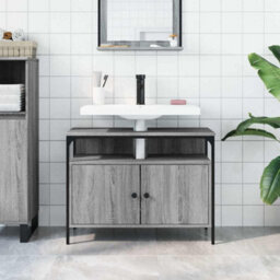 Walplus Bathroom Sink Cabinet Grey Sonoma 80X30X60 Cm Engineered Wood - thumbnail 3