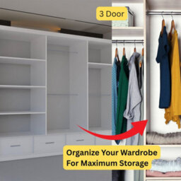 Sliding Wardrobes 4 u LTD Sliding Wardrobes 4U Bradford Modern High Gloss Sliding Door Wardrobe In 3 Colors & Sizes - (White - W2550mm, H2200mm) - thumbnail 6