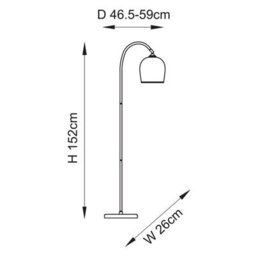 Luminosa Lighting Luminosa Ashcroft Glass Floor Lamp Brushed Aged Brass Plate & Clear Glass E27 - thumbnail 8